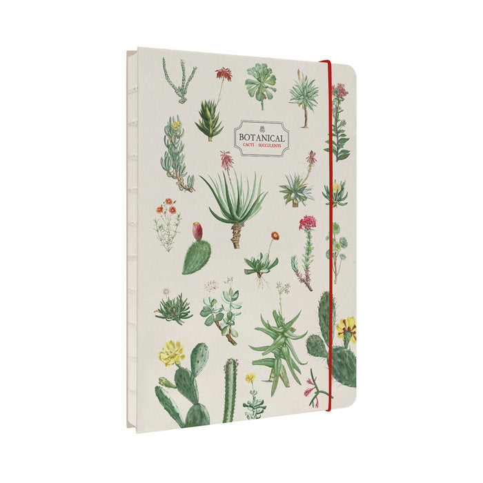 CUADERNO TAPA ARTESANAL A5 BOTANICAL CACTI AND SUC
