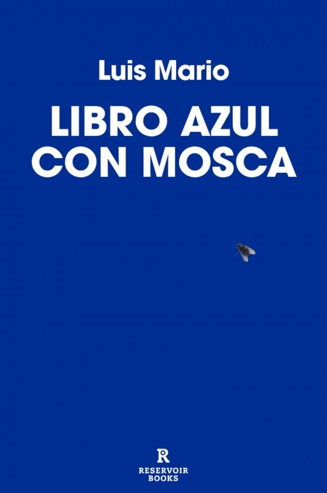 Libro azul con mosca
