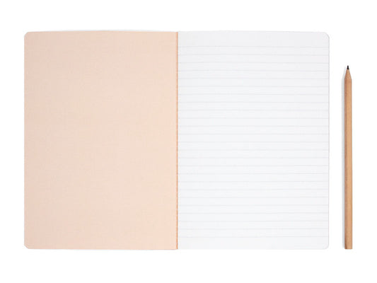 CUADERNO CON LOMO COSIDO DE ALGODON MUJER CON GRUA