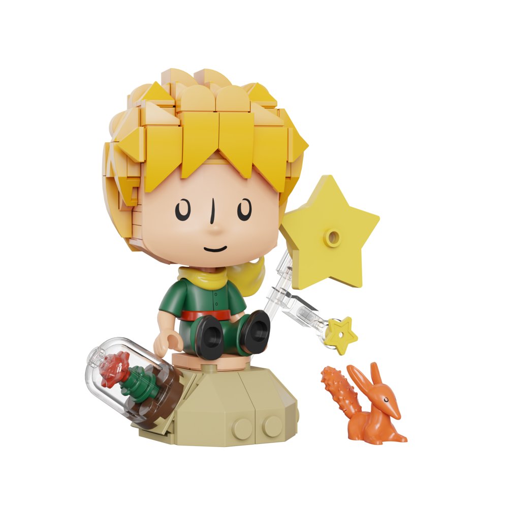 MAQUETA DE CONSTRUCCION EL PRINCIPITO SENTADO CON