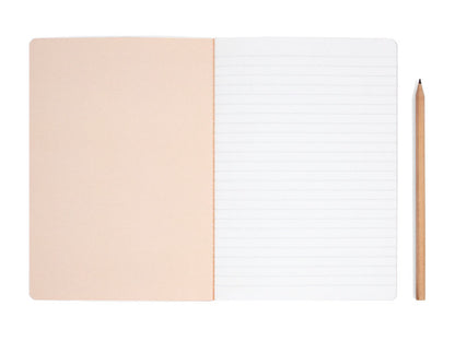 CUADERNO CON LOMO COSIDO DE ALGODON MUJER CON GRUA