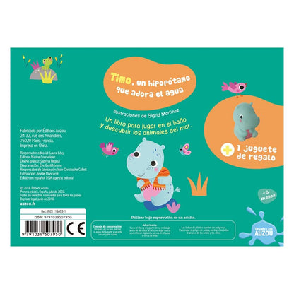 Libro de baño. Timo, un hipopótamo que adora el agua