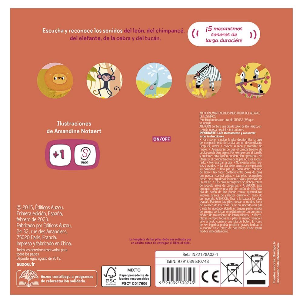 Libro de sonidos. Animales de la selva y de la sabana