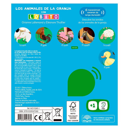 Libro sonidos. Los animales de la granja con Lobito