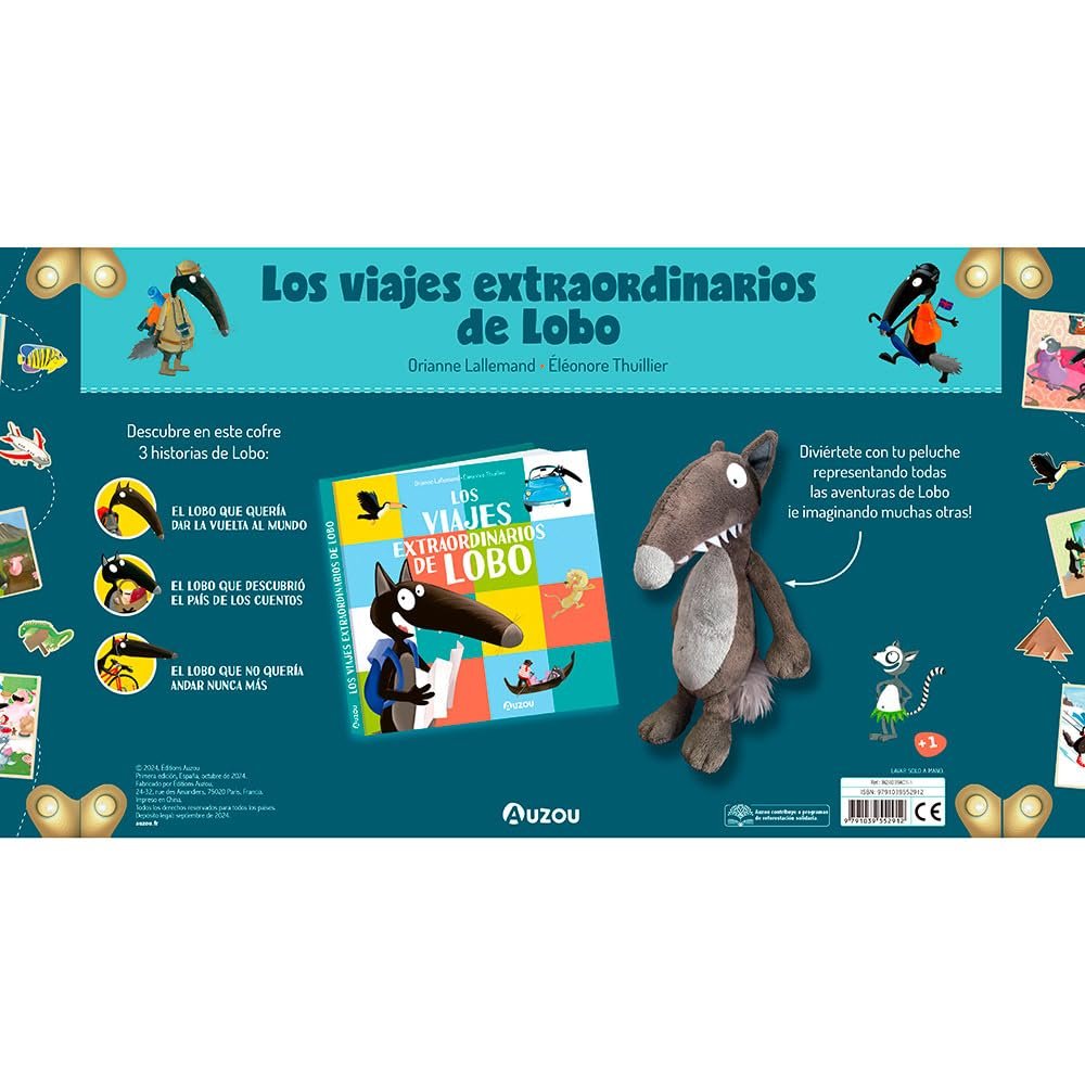 Los viajes extraordinarios de Lobo. Cofre con peluche