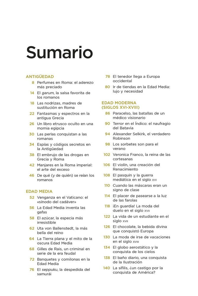 Curiosidades de la historia